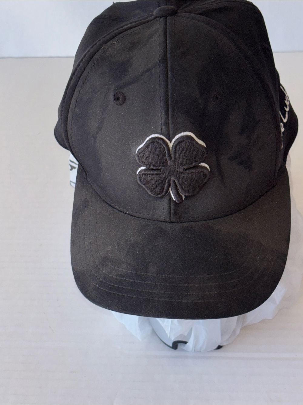 Embroidered Clover Baseball Cap - Black